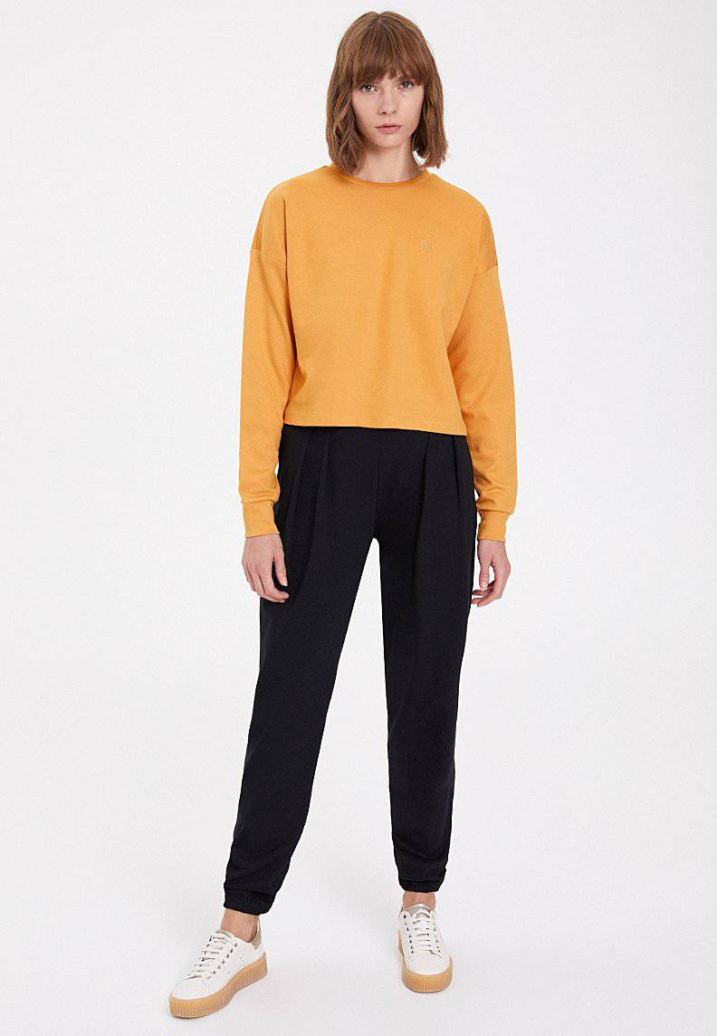 ESSENTIALS CROPPED SWEAT in Pale Gold