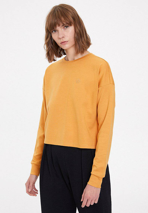 ESSENTIALS CROPPED SWEAT in Pale Gold