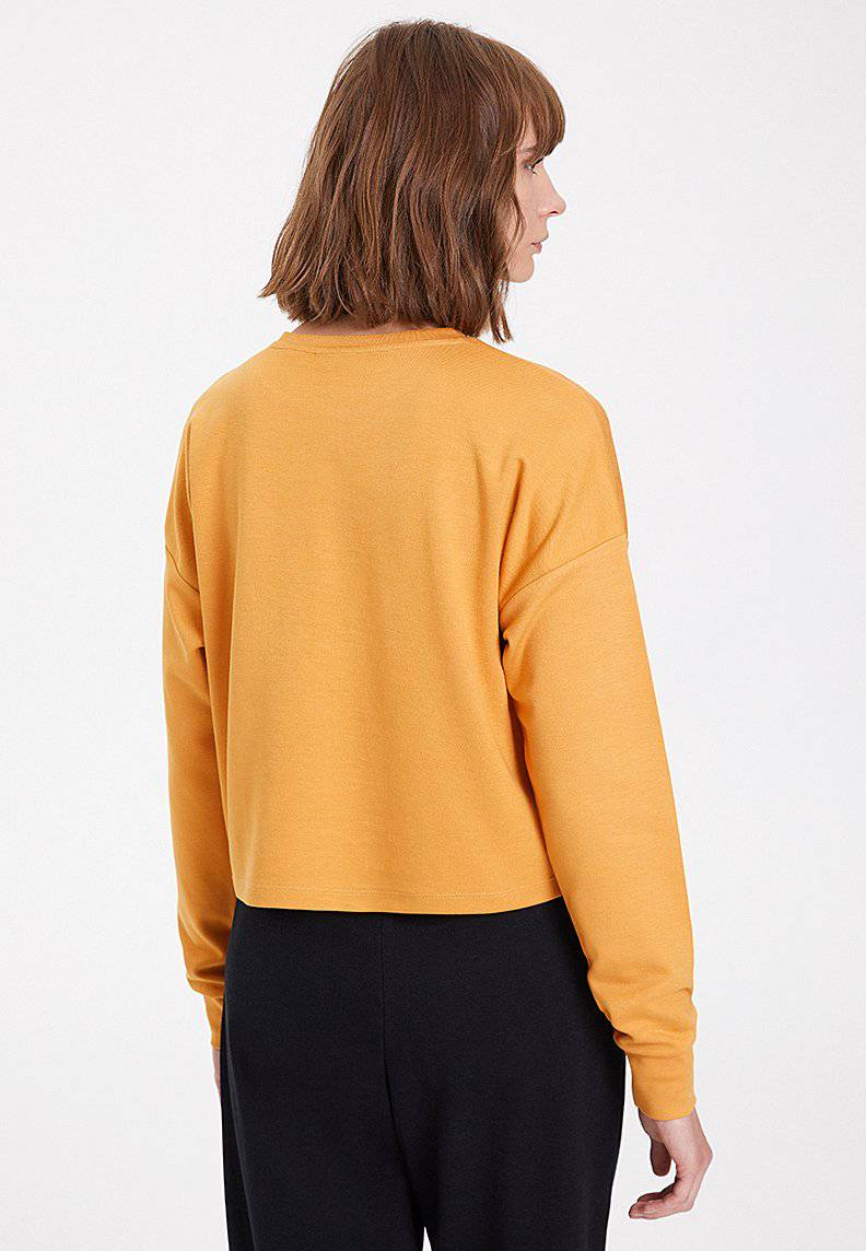ESSENTIALS CROPPED SWEAT in Pale Gold