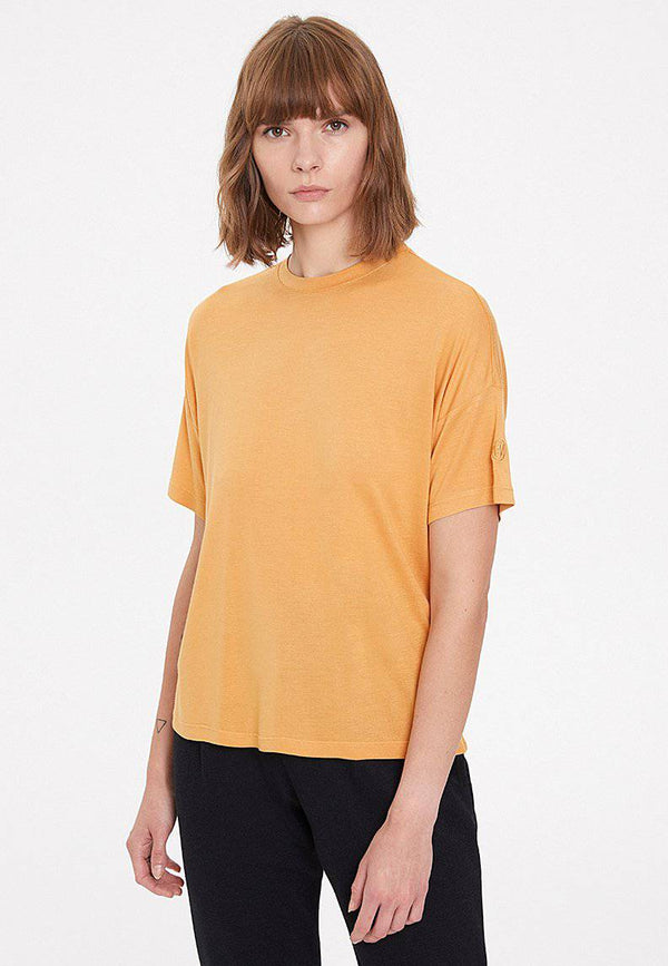 ESSENTIALS SCOOP NECK LOOSE TEE in Pale Gold