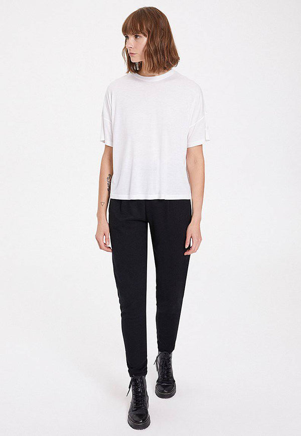 ESSENTIALS SCOOP NECK LOOSE TEE in White