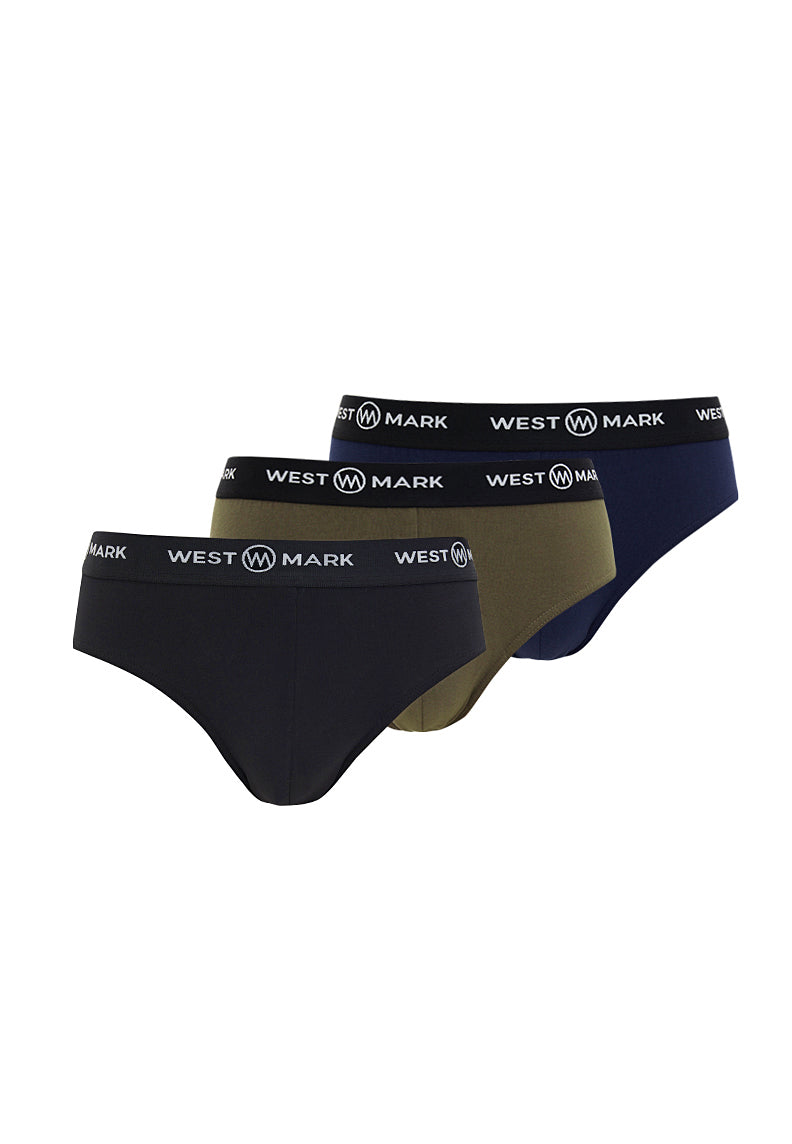 LOGAN BRIEF 3-PACK in Black, Khaki, Navy