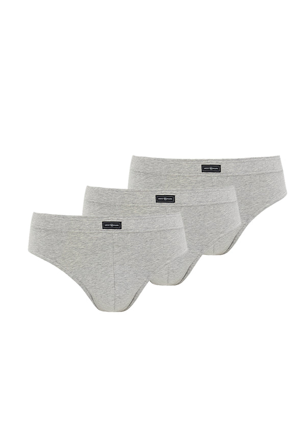 BRUNO BRIEF 3-PACK in Grey Melange