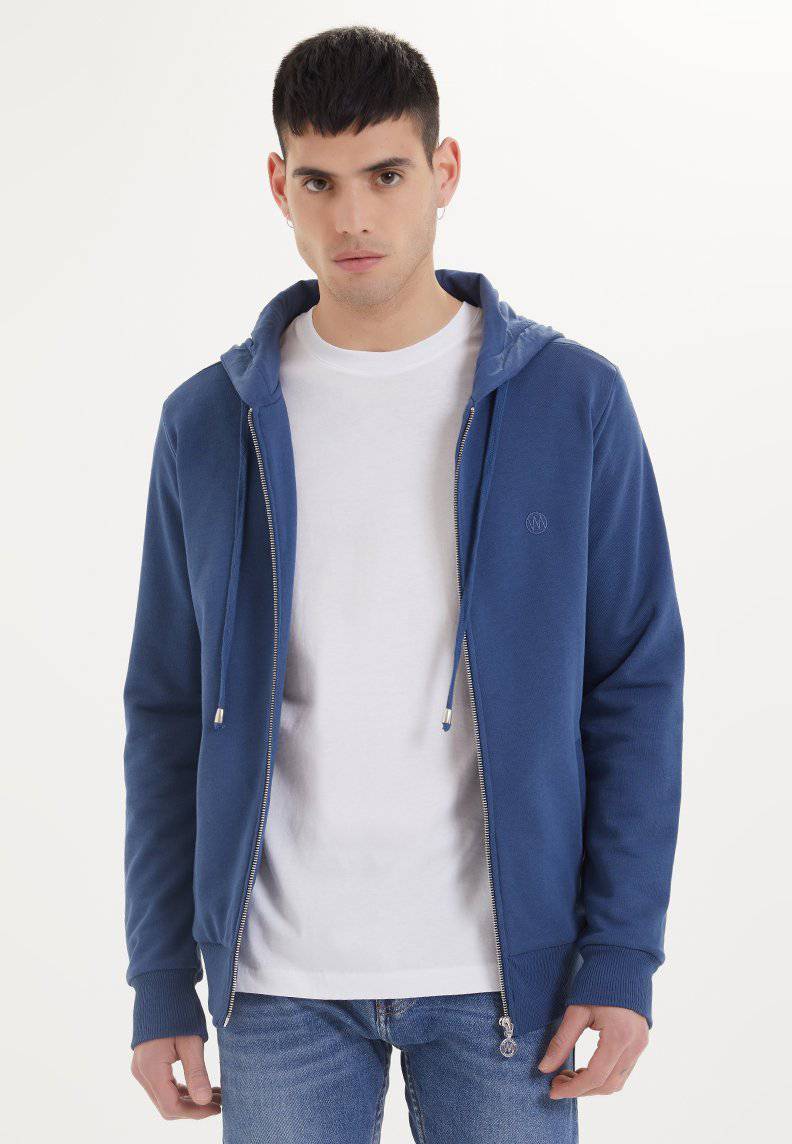 ESSENTIALS ZIP HOODIE in Dark Denim