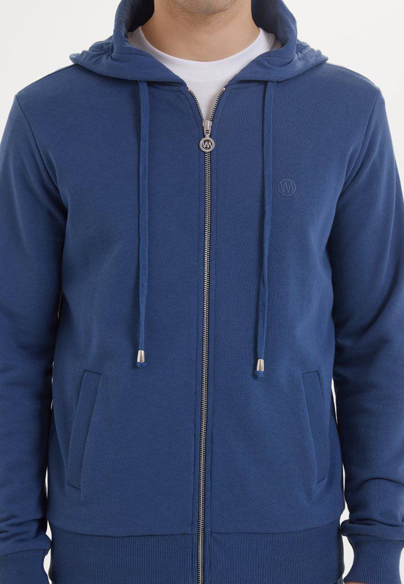 ESSENTIALS ZIP HOODIE in Dark Denim